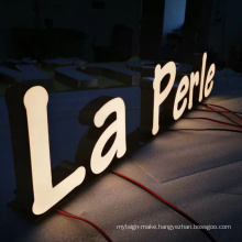 Customized brushed Lighting  Led 3d Front Sign Letter Logo 3D Metal Letter Resin Letter